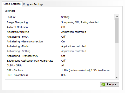 nvidia control panel manage 3d settings best quality