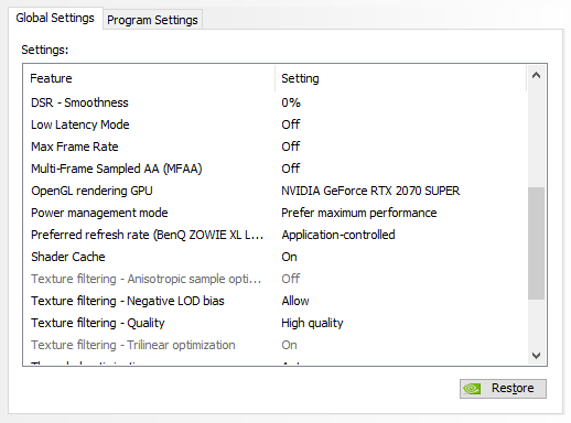 nvidia control panel power management fps