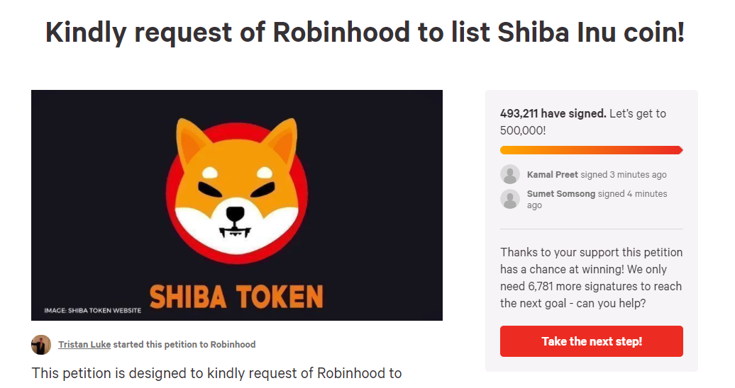 shiba inu change petition