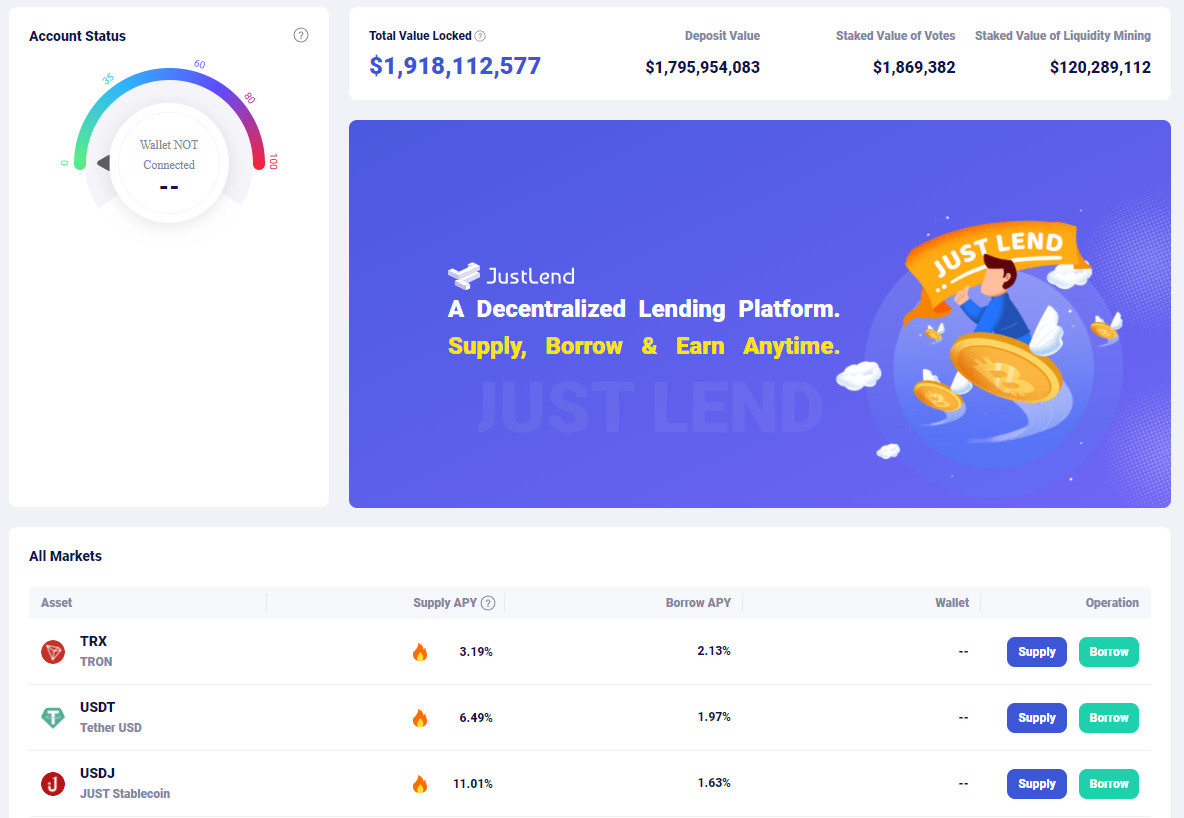 justlend tron dapp