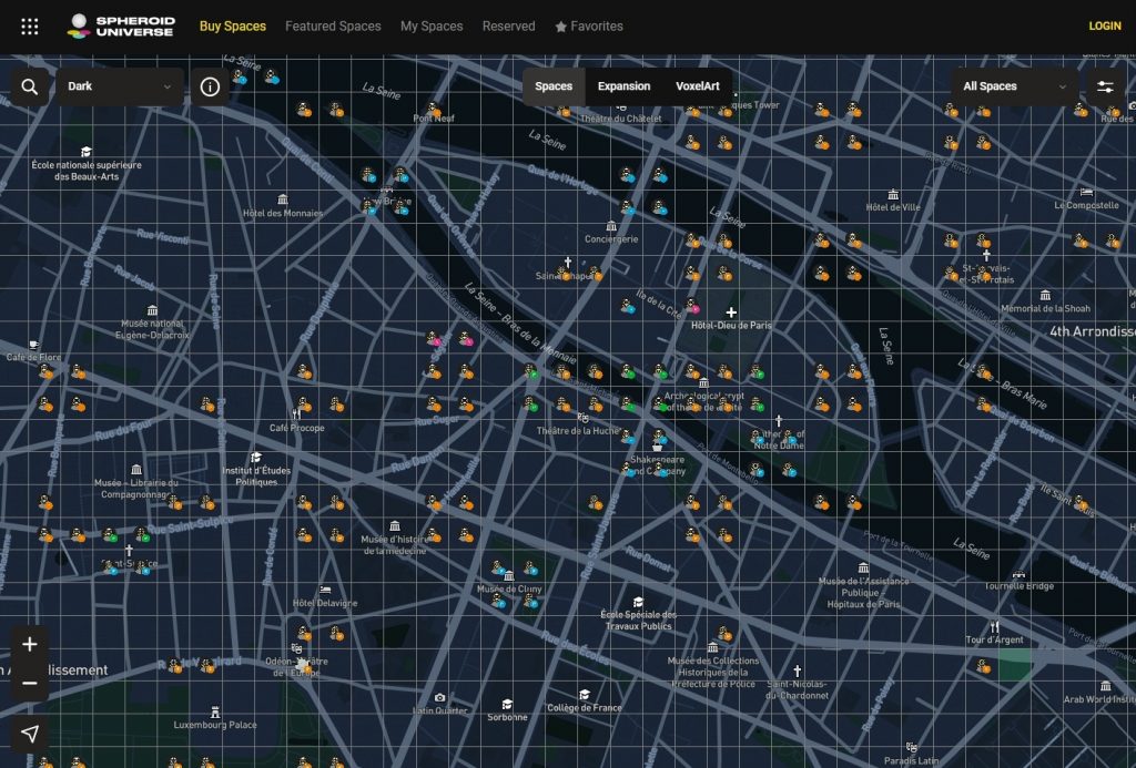 spheroid universe virtual real estate map