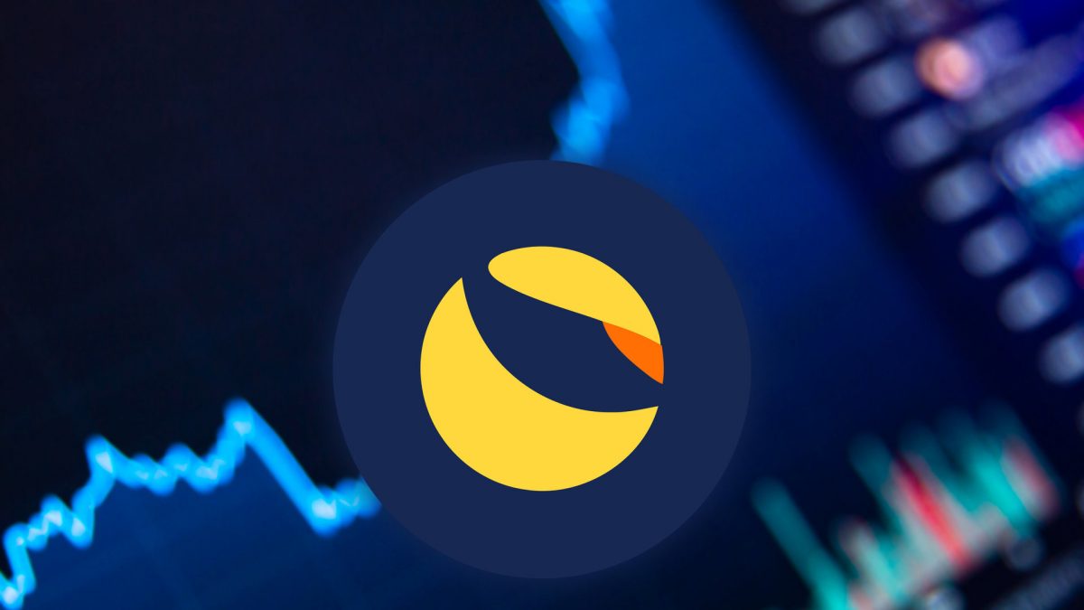 Terra LUNA Cryptocurrency. Bitcoin coin growth chart on the exchange, chart. High quality illustration