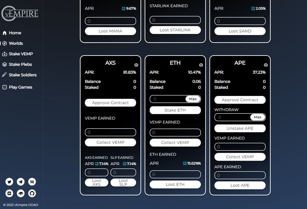 vempire ddao staking metaverse crypto coins