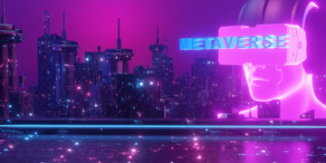 Metaverse Cosmic Banner Background 3d Render