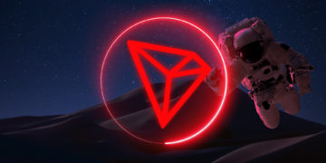 TRON TRX Cryptocurrency. TRON coin growth chart on the exchange, chart. High quality illustration