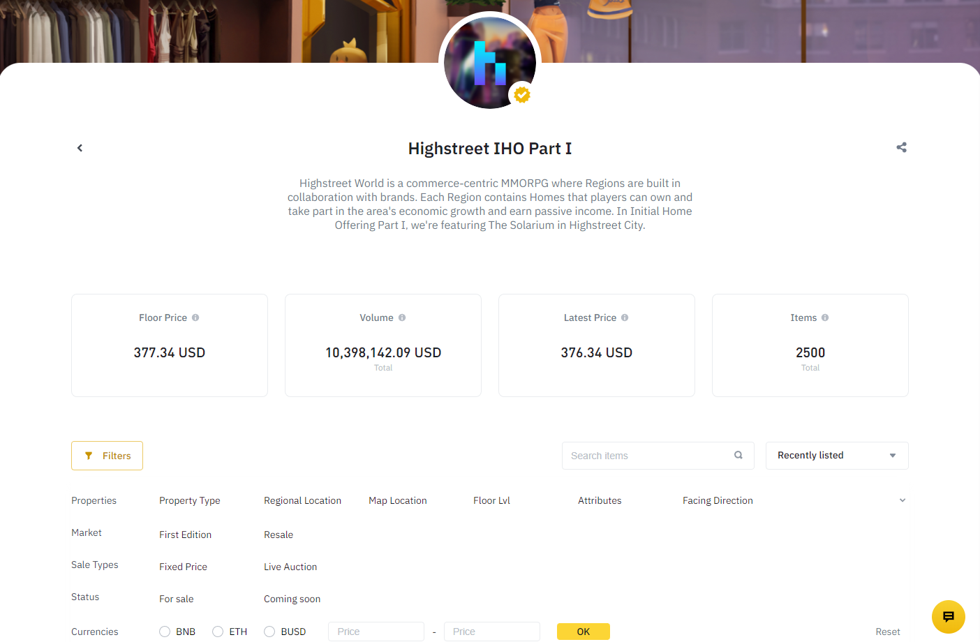 highstreet binance nft marketplace