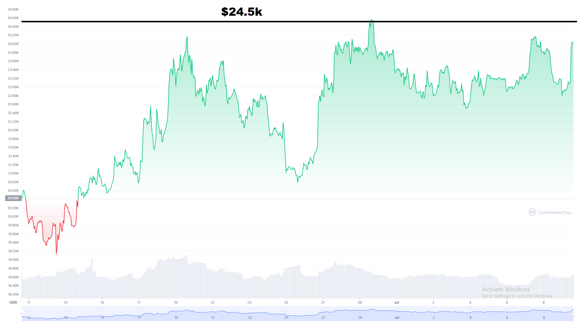 bitcoin price chart 1 month