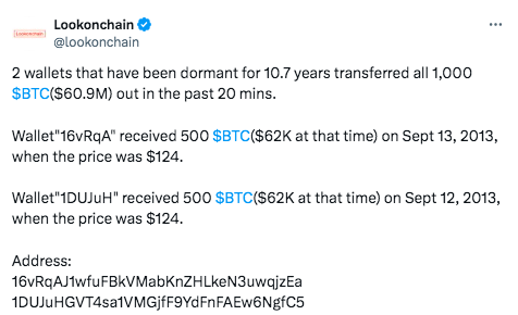 Satoshi-Era Bitcoin Whales Revive, Turning $63K to $30 Million Each-Bitcoin, addresses awaken, Satoshi-era, BTC revival, Price surge, Bitcoin ETF, Smart contracts
