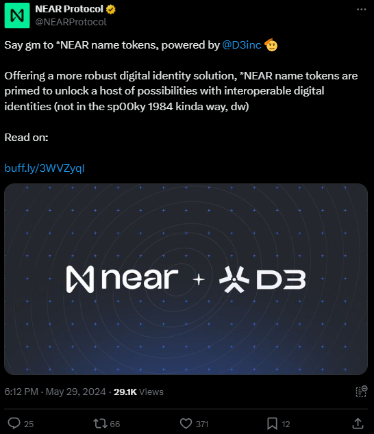 NEAR Protocol Unveils NEAR Name Tokens for Enhanced Digital Identities in Web3
