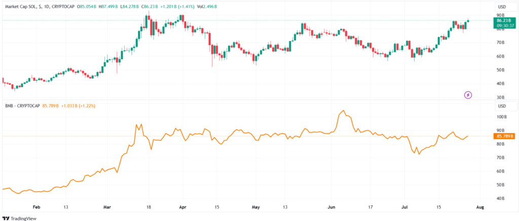 Solana (SOL) Surpasses BNB