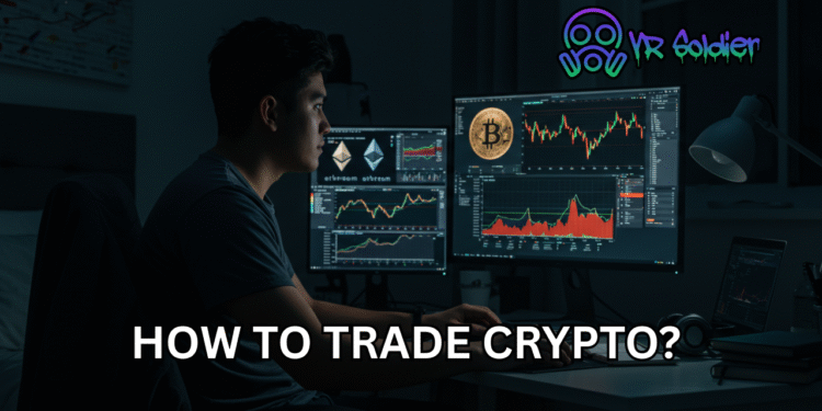 What you will get:  Simple steps to start trading cryptocurrencies like Bitcoin and Ethereum How to choose a reliable crypto exchange with low fees and strong security Key tips to read crypto price charts and manage trading risks How to stay updated with market-moving news and practice safely before investing Introduction Cryptocurrency trading has exploded in popularity as an easy way to earn online. With simple guidance you can start trading Bitcoin Ethereum and other altcoins using your phone or computer. This guide gives clear steps for beginners. What Is Crypto Trading and How Does It Work Crypto trading is buying and selling digital currencies like Bitcoin Ethereum Cardano or Solana to make a profit. You buy when prices are low and sell when they go higher. There are two main trading types: Spot trading: You own actual coins. Derivatives trading: You trade based on price movements without owning coins. Spot trading is perfect for beginners because it’s more straightforward and less risky. Step 1 Choose a Reliable Crypto Exchange Select a trusted crypto exchange. Popular beginner-friendly options: Binance: Low fees and many altcoins Coinbase: Easy for beginners with strong security Kraken: Great support and euro compatibility Bybit: Simple interface with spot and futures Look for: Easy sign up and verification Strong security (2FA, cold storage) Low trading fees and fast euro or fiat deposits Wide selection of coins and high volume Step 2 Learn Crypto Chart Reading Reading price charts will improve your crypto trading success. Key concepts: Trend lines: Overall up or down movements Support levels: Prices where value tends to bounce up Resistance levels: Prices where value tends to slow or reverse Start with basic charts like candlestick charts. Many platforms like Binance and Kraken offer built-in guides. Step 3 Manage Risk and Use Stop Losses Crypto prices are very volatile and can change fast. Protect your investment by: Investing only what you can afford to lose Using stop-loss orders to sell automatically at a set lower price Not risking more than 1–2% of your portfolio on any trade This risk management helps you stay in the game long term. Step 4 Stay Updated with Real-Time Crypto News Crypto markets respond instantly to news. Use reliable sources like Vr Soldier, CoinDesk, CoinTelegraph and The Block. Track: Bitcoin ETF decisions New coin listings on exchanges Regulatory changes Major partnerships and developments Following crypto news helps you predict good entry and exit points. Step 5 Use Demo Accounts to Practice Many exchanges like Binance and Bybit offer demo accounts or testnets. Practice trading with virtual money first. This helps you learn: How orders work Chart reading in real time Trading fees and order types Once you feel confident, move to small real trades. Final Simple Tips for New Crypto Traders Start with well-known coins like Bitcoin Ethereum Avoid chasing hype or FOMO (Fear Of Missing Out) Keep a basic trading journal or spreadsheet Learn from both wins and losses Crypto Trading Basics for Long Term Profit