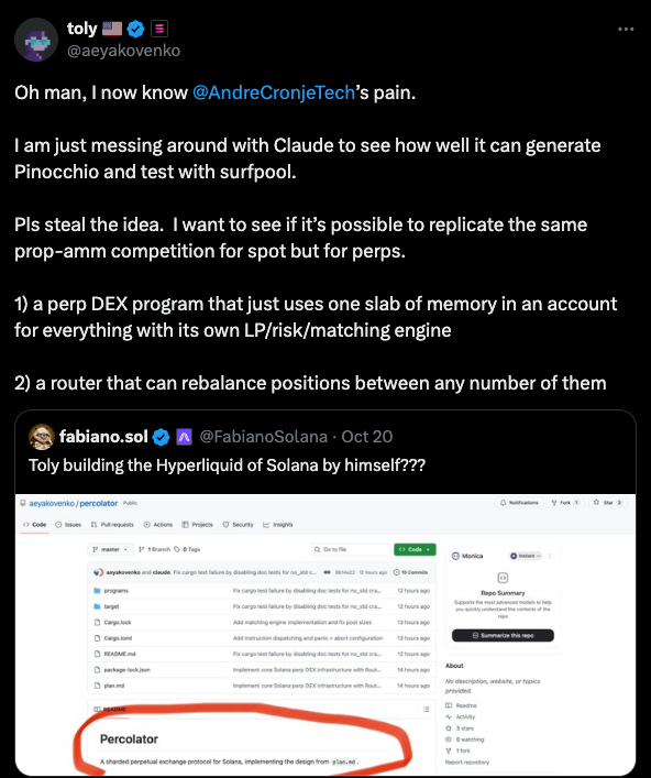 Solana Co-Founder Unveils Percolator, an Open-Source Perps DEX Prototype